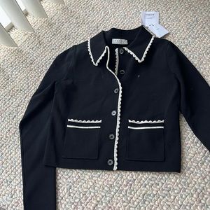 Sandro black and white cardigan jacket 0